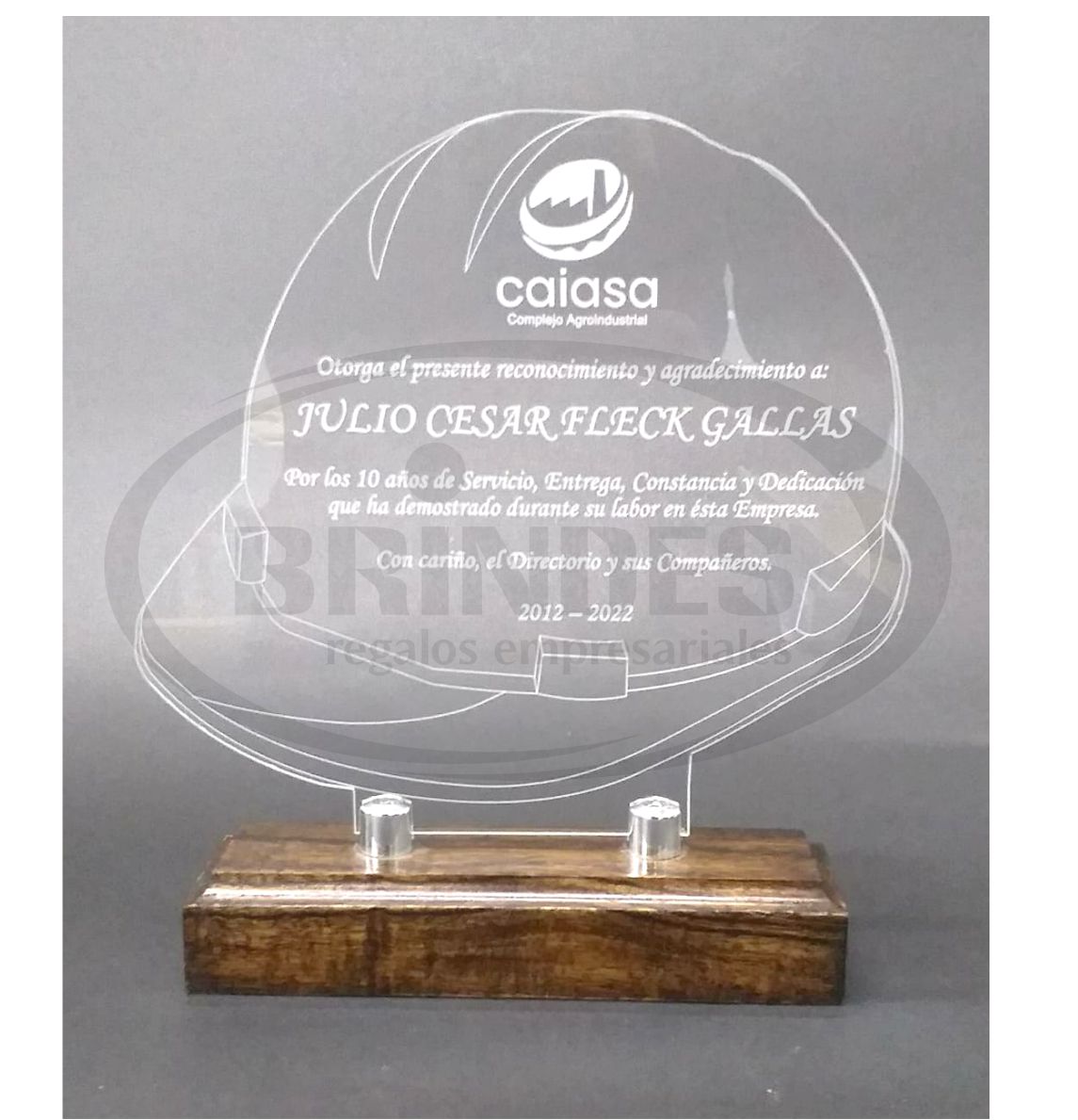 Reconocimiento en Acrilico